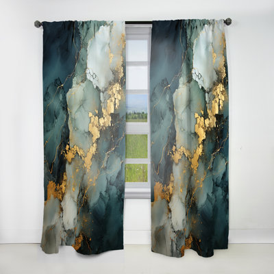 Mitzel - Abstract Marble Marble Room Darkening Curtain - 1 Panels