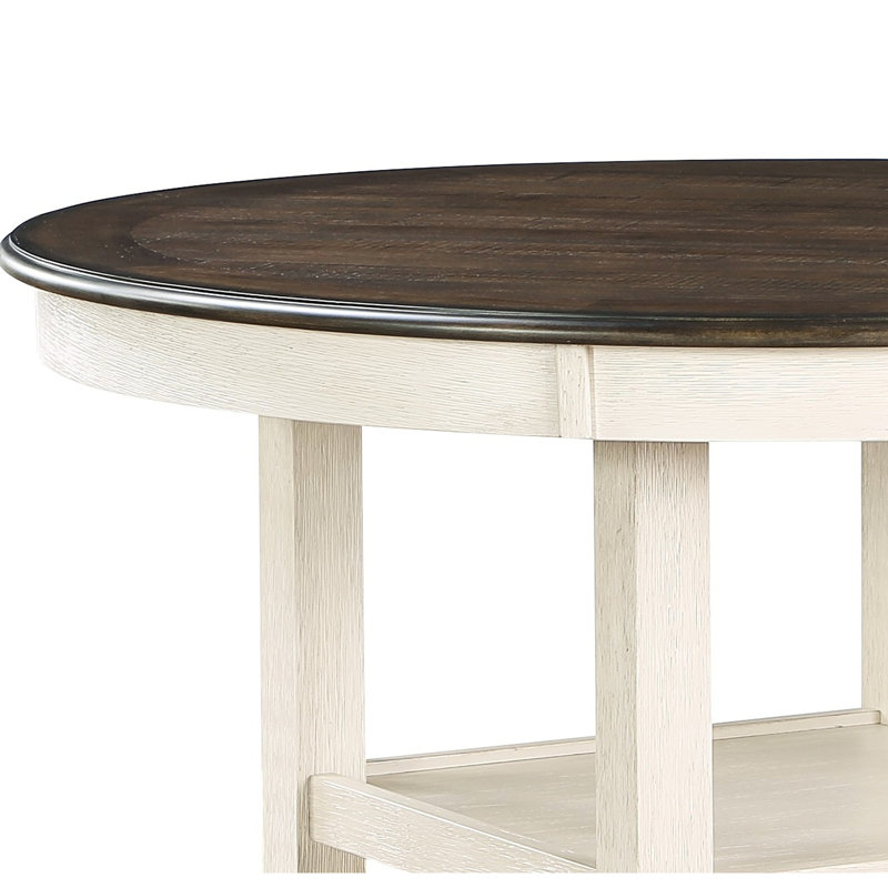 5 pièces en bois à hauteur de comptoir - brun et blanc antique pour la table 42 po