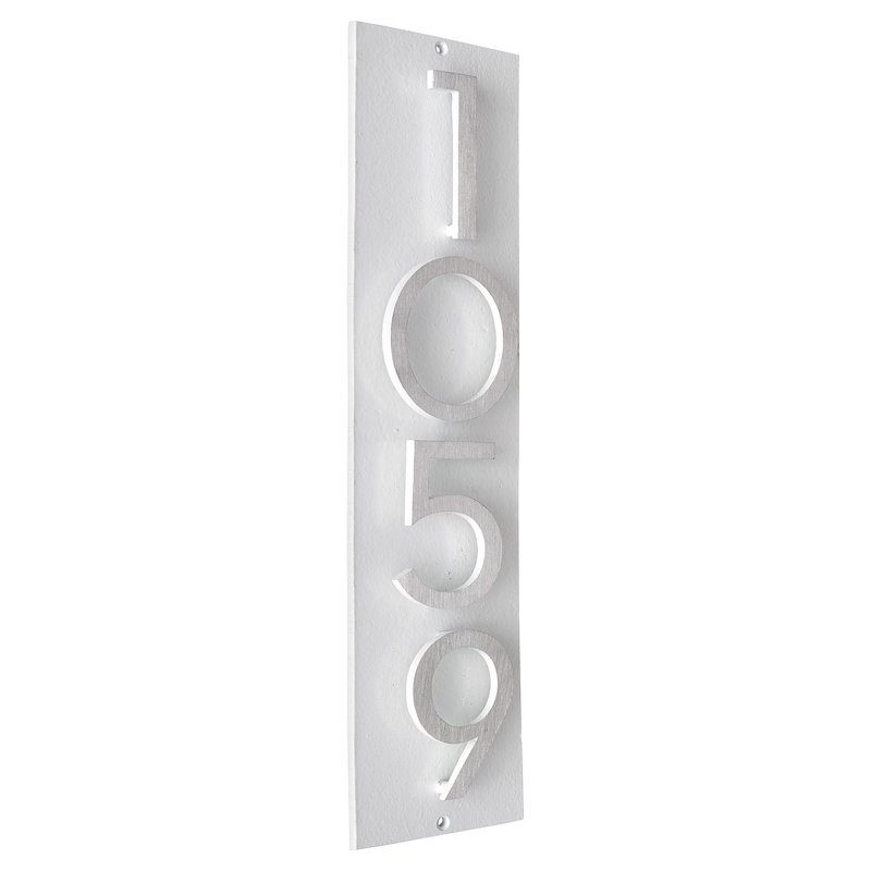 Plaque murale rectangulaire verticale flottante 6 po, Blanc / deux tons, Oui