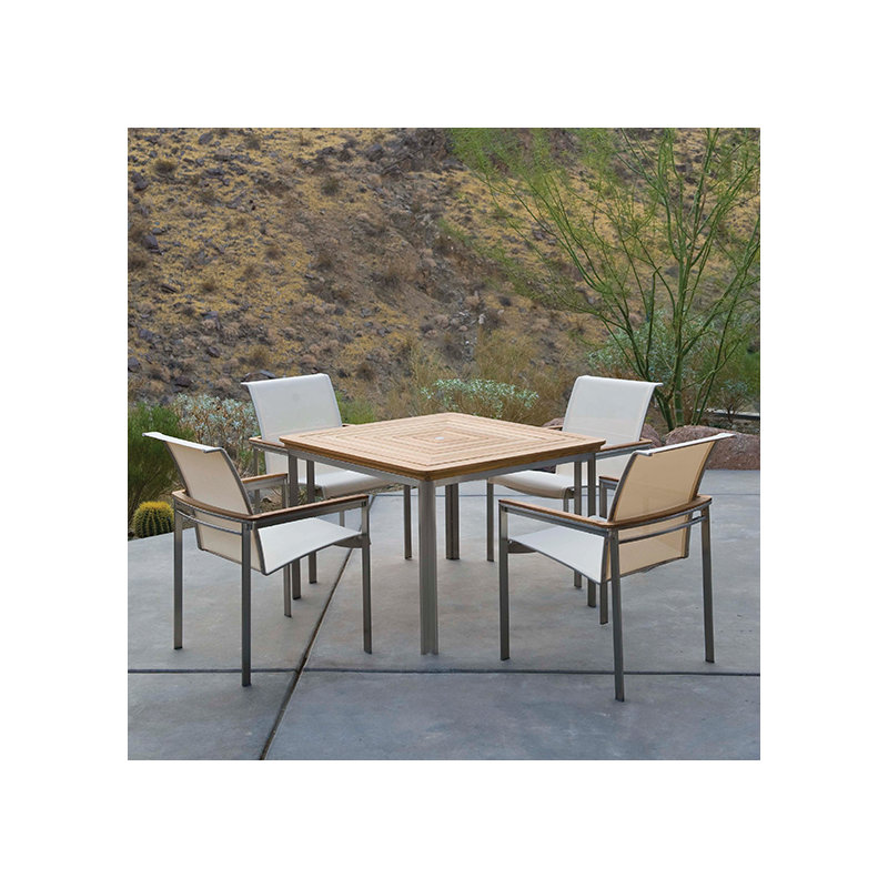 Tivoli Square Solid Wood Dining Table, Gray, No
