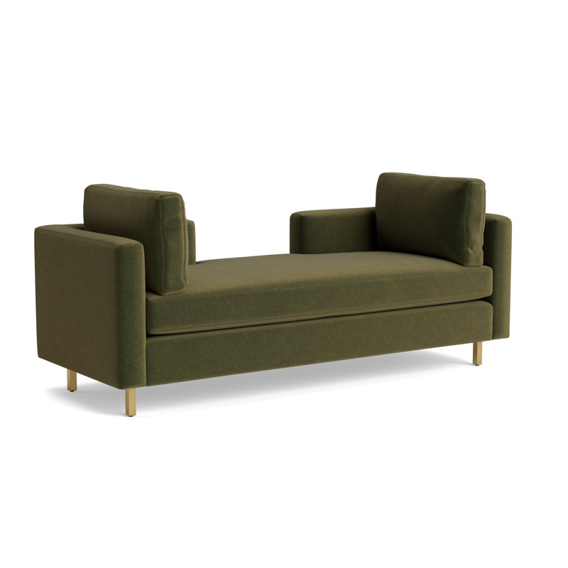Hunter Bench, Brushed Brass, Performance Velvet - Balsam