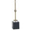 Halle Brass Buffet Lamp - Modern Design on Black Pedestal Base - Cream Shade