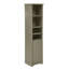 Armoire de rangement pour salle de bain de 64 po de hauteur pour petit espace, armoire sur pied pour salle de bain, bureau à domicile, 4 tablettes réglables et panier à linge, espace de rangement caché pour vêtements, gris