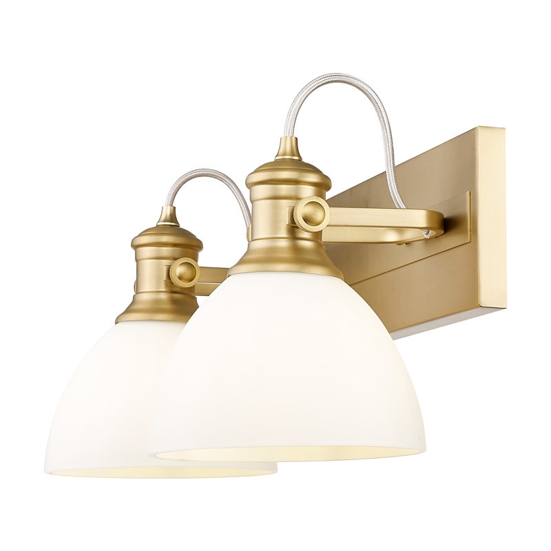 Hines 1-Light Vanity Light in Brushed Champagne Bronze with Opal Glass