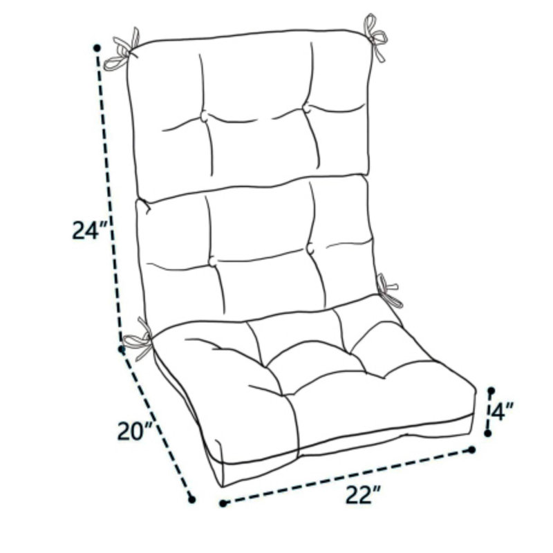 2-Piece Adirondack Cushions - High Back Tufted For Patio & Rocking, Red