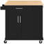 Chariot pour îlot de cuisine H 36 po avec plateau en bois massif et rangement-106815335
