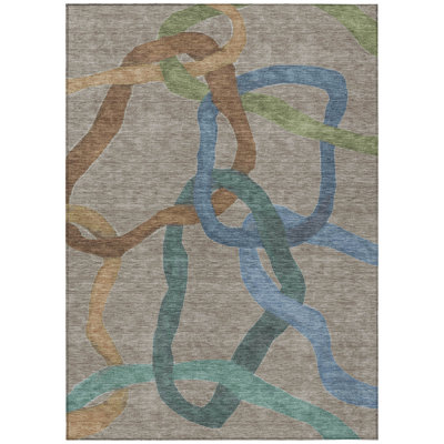 Machine Washable Indoor/Outdoor Erfried ACN2394 Abstract Rug