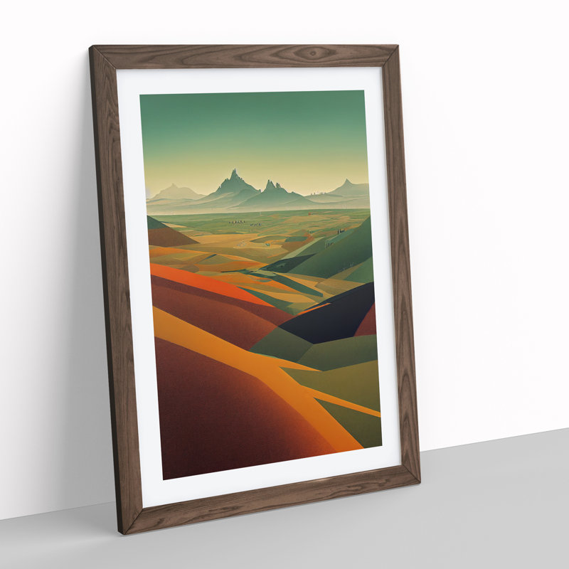 Brilliant Mountain Landscape - Wall Art, Walnut, 36cm H x 27cm W x 2cm D