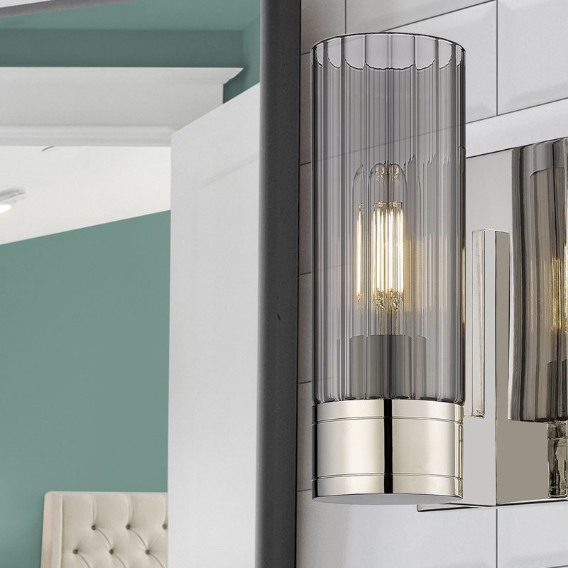 Applique murale 11 po Empire, Plaqué couleur fumée, H 9,5 po x l 5,5 po x P 3,13 po, Nickel poli