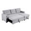 Canapé modulaire rembourré escamotable avec méridienne, conception convertible et rangement pour des espaces de vie polyvalents