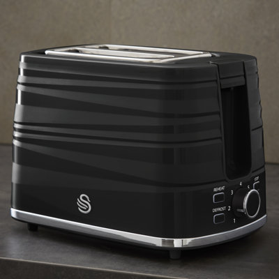 Swan, 2 Slice Symphony Toaster, High Gloss and Matt Finish, 930 Watt, Plastic