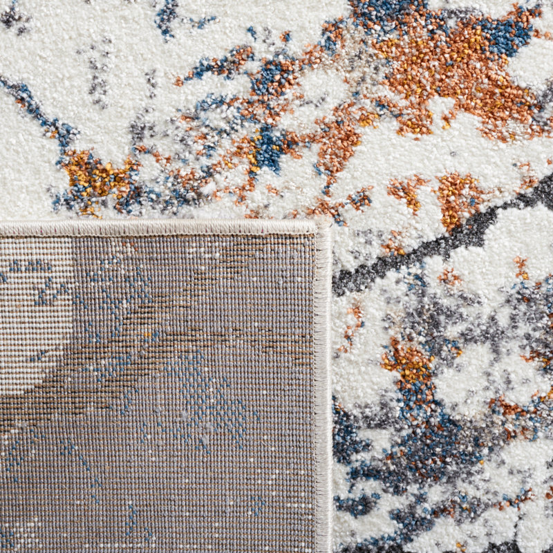 Tapis gris / ivoire Teit Shag 142, Rectangle 5 pi 5 po x 7 pi 6 po