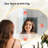 Irregular Shape Frameless Lighted;Bathroom/Vanity Tempered Mirror;Backlit + Front Lit,Dimmable Anti Fog Wall Mounted Mirror-146770426