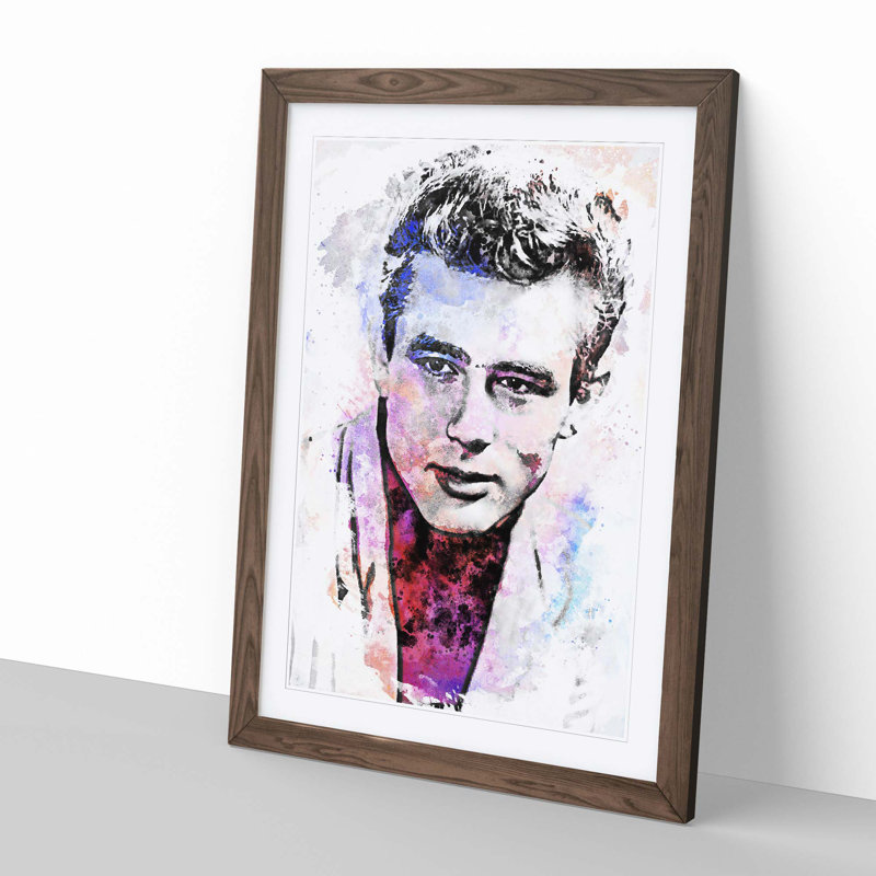 James Dean in Abstract - Framed Print, 87cm H x 62cm W x 2cm D, Walnut Framed