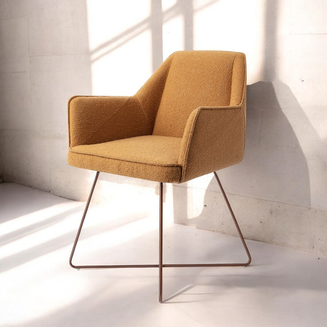 Dazja Polyester Upholstered Metal Armchair