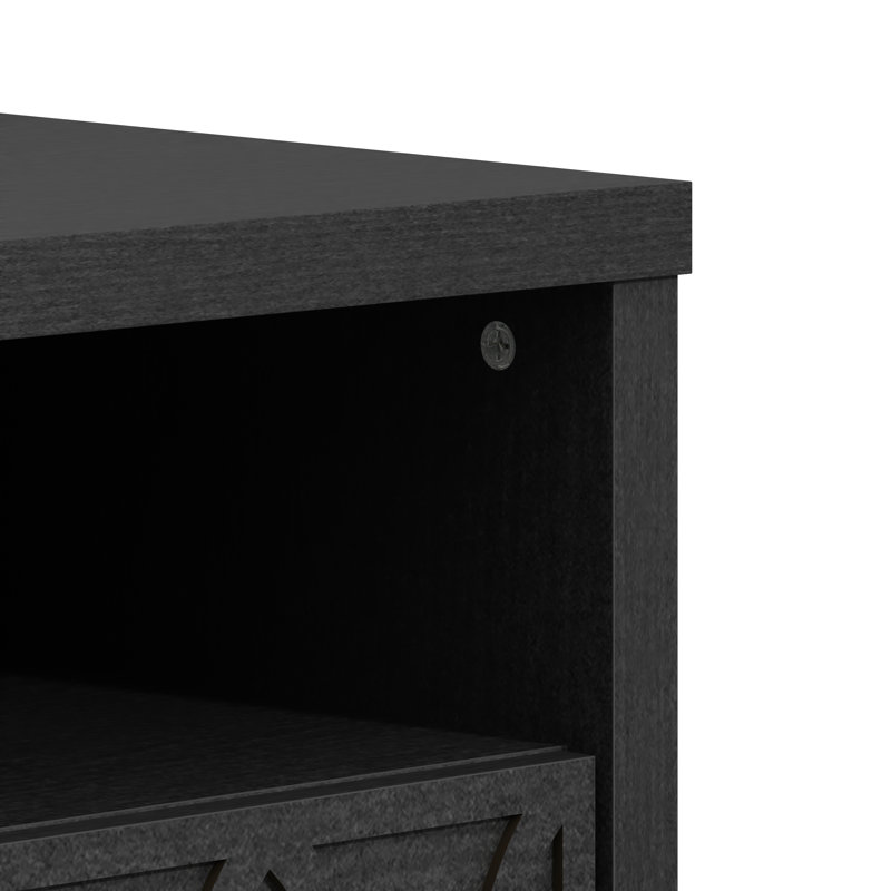 Chessani 26.8" 2 Drawer Nightstand, Black, Set of 2