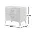 Table de chevet 2 tiroirs avec double port USB, blanc ultrabrillant