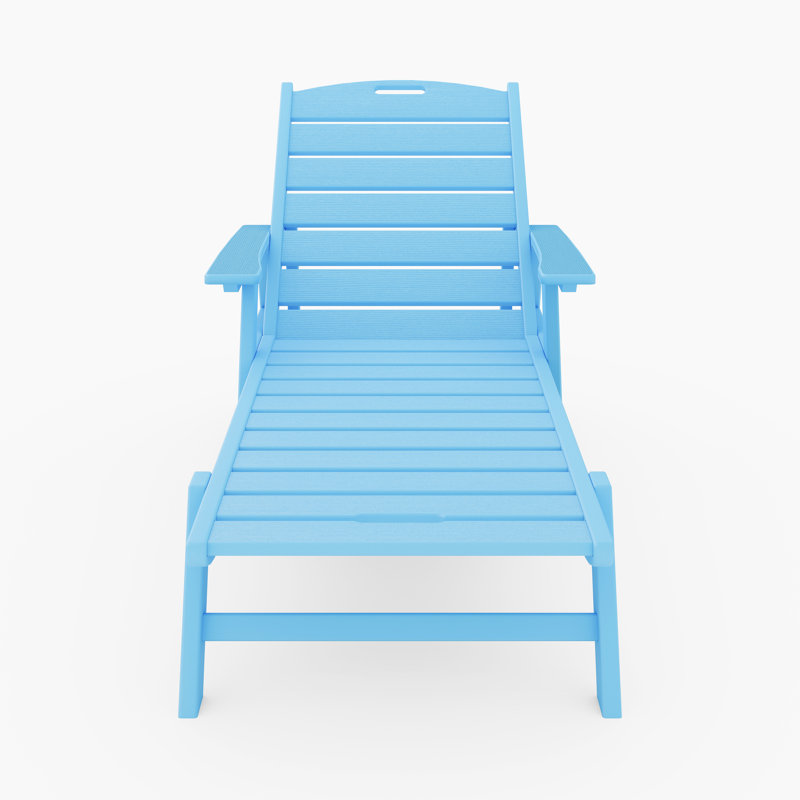 Chaise longue à dossier réglable Clairan, Bleu d'été