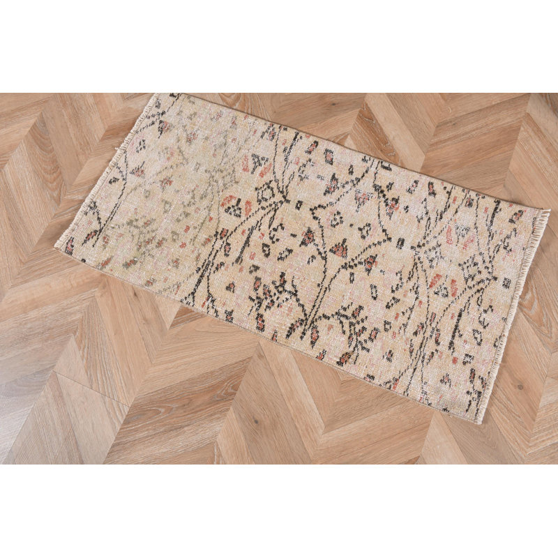 Vintage Handmade Turkish Runner Rug With Floral Design For Hallways And Entryways In Elegant Kilim Style And Colorful Accents