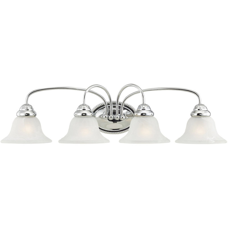 Éclairage pour salle de bain 4 lumières Yukon, Chrome poli