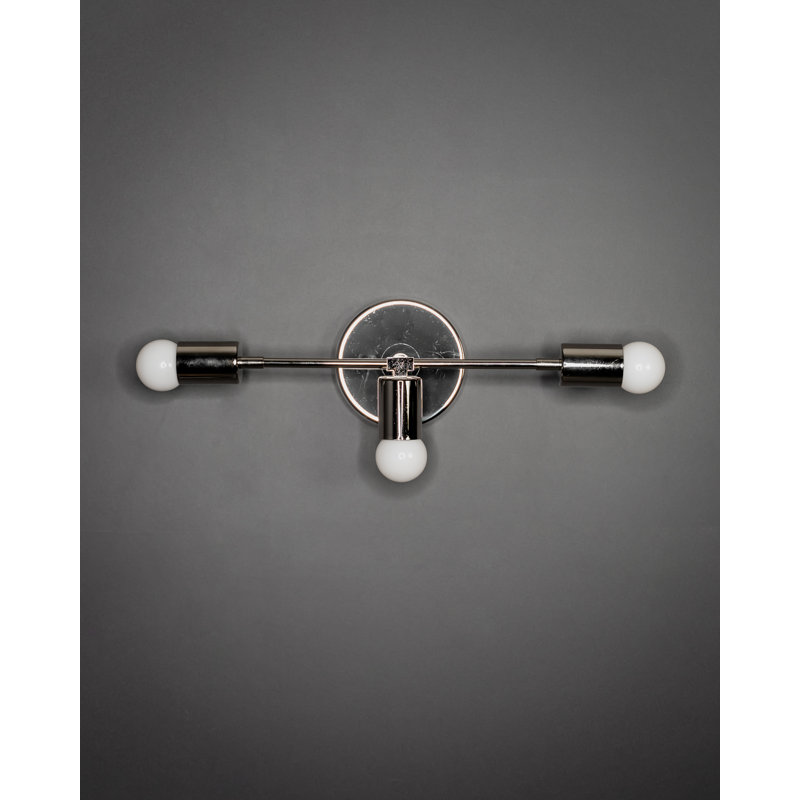 Armed Sconce, Polished Nickel, 5.75" H x 16.25" W x 5.25" D