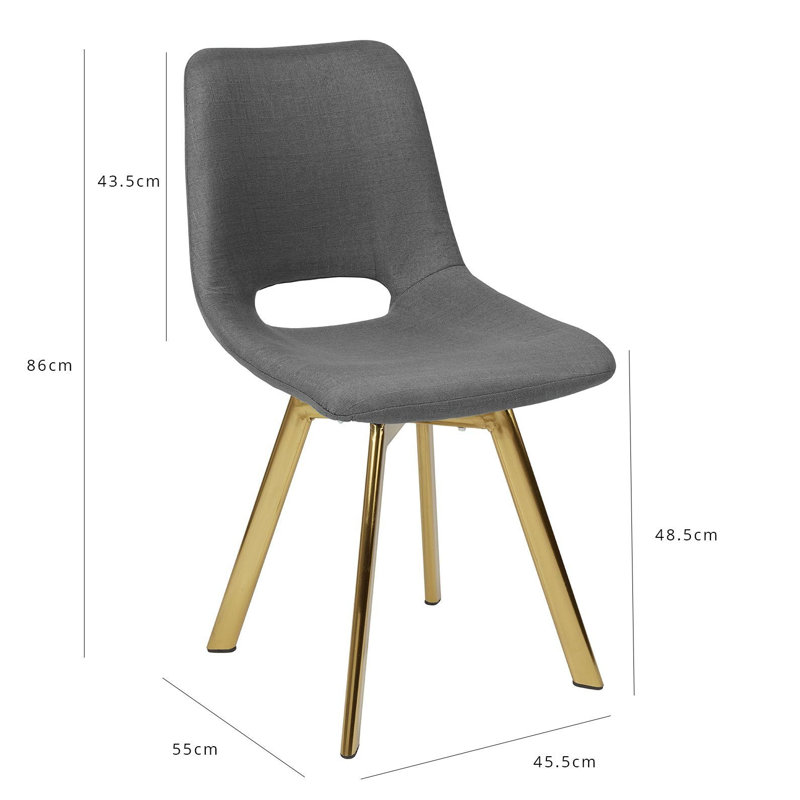 Steinsel Dining Swivel Chair, Dark Grey, Brass
