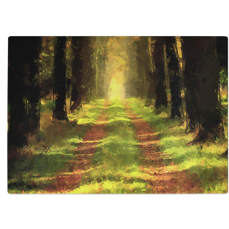 Tempered Glass Direction of the Forest Chopping Board, 39 cm W x 28.5 cm L