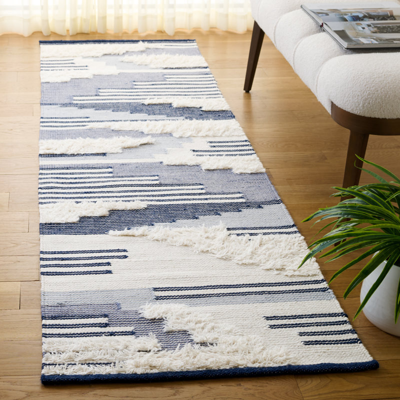 Kenya 280 Hand Woven 80% Wool; 20% Cotton Geometric Rug, Runner 2'3" x 8'