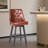 Bar Stools, Modern Wax Leather Bar Stools, 360° Swivel With Backrest, Thick Waterproof Seat Cushion, Suitable For Bar, Kitchen And Makeup-1260259455-1253126031