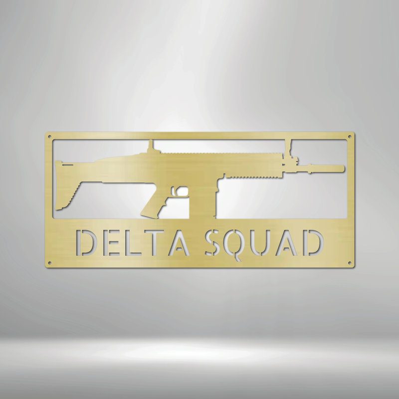 Monogramme de fusil personnalisé, Doré, H 34,25 po x l 35,5 po x P 0,5 po, Yes