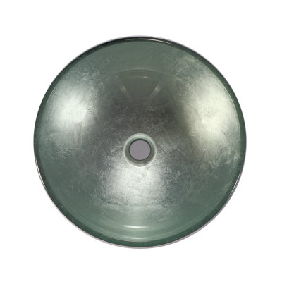 Legion Furniture Silver Glass Circular Bathroom Sink