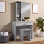 Silender 1 Drawer Dressing Table with Sliding Vanity Mirror and Stool Set-1575144537