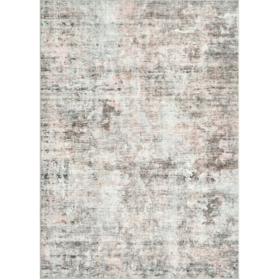 Modern Abstract Non Slip Washable Area Rug(Brown)