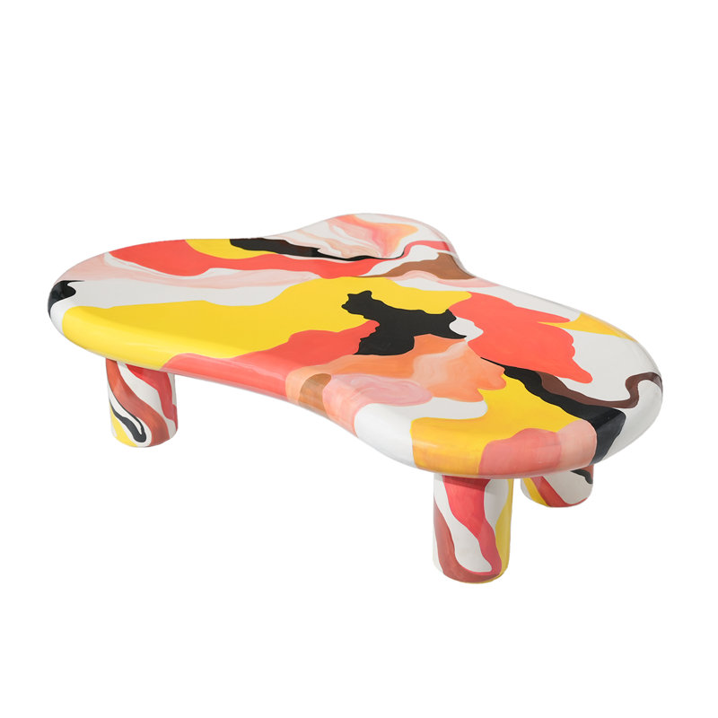Table basse à 4 pieds Keyiana, Multi-couleur