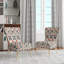Blue Ikat Tribe Blend Fuse - Chaise d'appoint vintage victorienne rembourrée