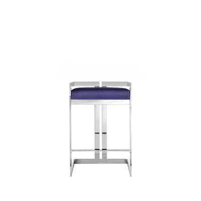 Upholstered Counter Stool with Metal Frame