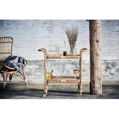 Carlo Rattan Bar Cart by Sika Design