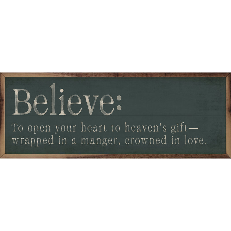 Believe Definition, 4" H x 12" W