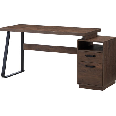 Table de bureau à domicile de couleur brune: bureau de 65 pouces avec tiroirs pour la décoration: écriture