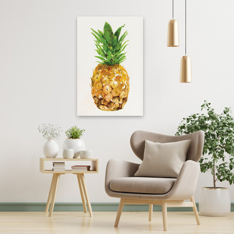 Ananas I, peinture de cuisine contemporaine, H 36 po x l 24 po