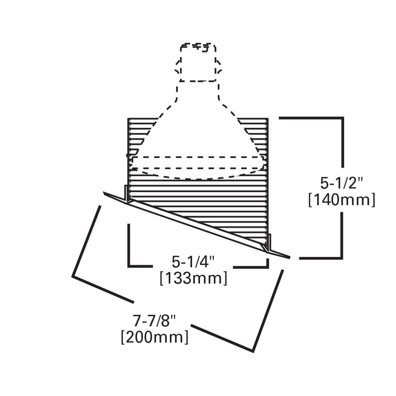 5.25'' Black Baffle Recessed Trim