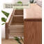 Meuble à chaussures scandinave en bois massif, double porte, deux tiroirs, meuble de rangement autoportant pour entrée ou couloir.