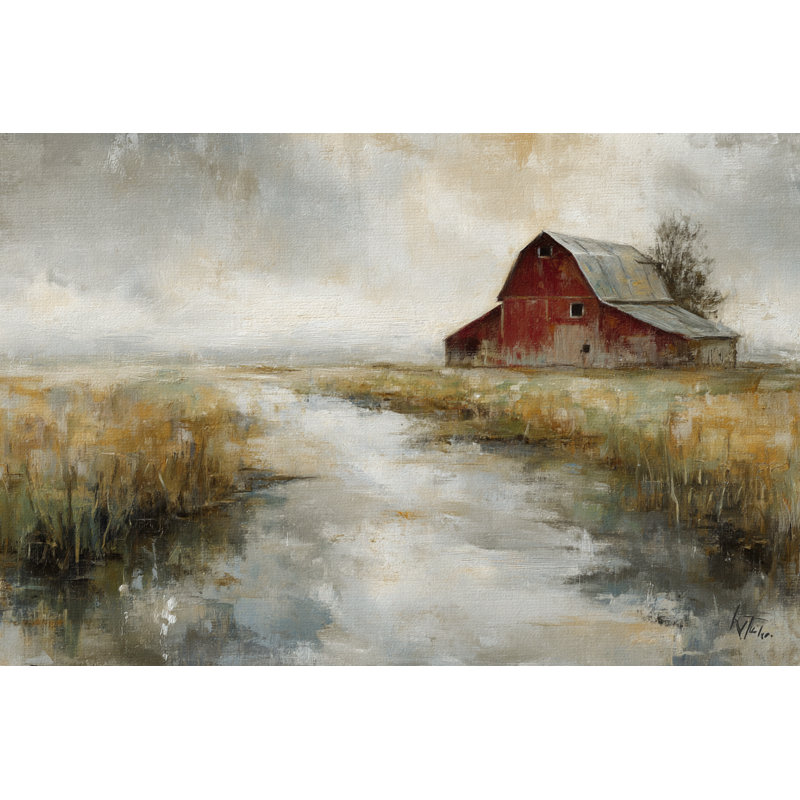«Quiet Return - Farmhouse Meadow Path», art mural sur toile tendue, 30"H x 40"W x 1.5"D