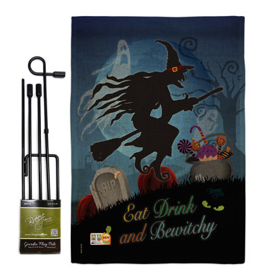 Ensemble de drapeaux en polyester 18,5 x 13 po Keeneland Bewitchy Fall Halloween Impressions