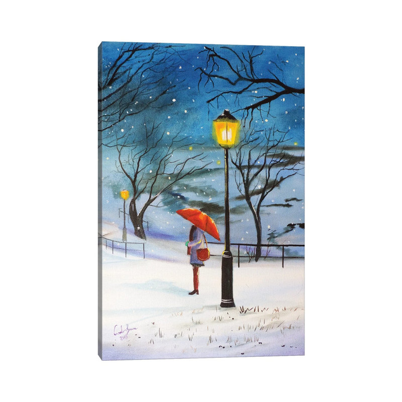 Umbrella For Winter by Gordon Bruce - Wrapped Canvas Print, 20.32 cm H x 30.48 cm W
