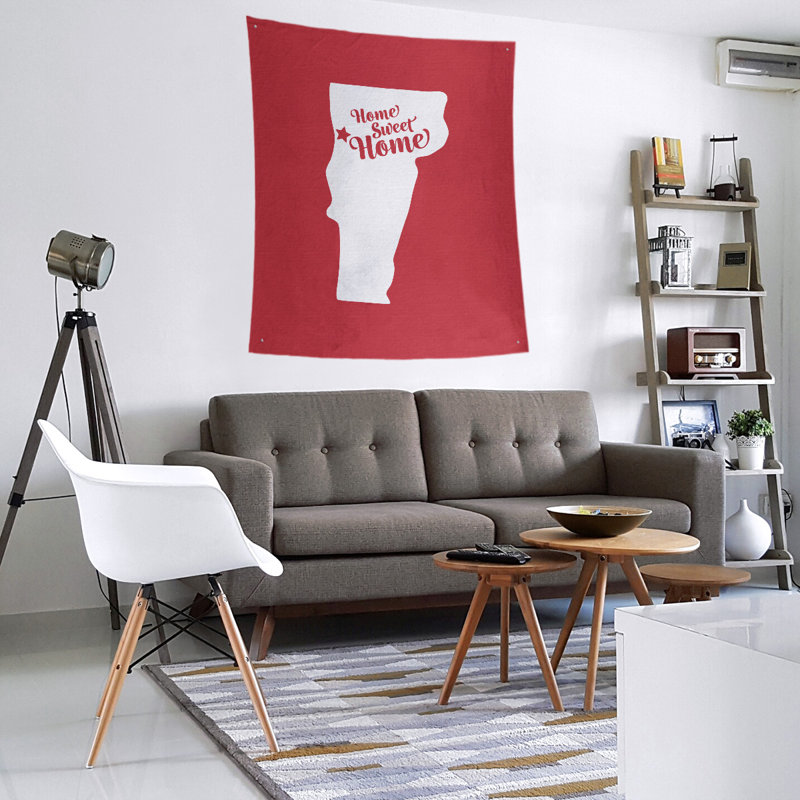 Tapisserie murale Home Sweet Burlington, H 60 po x l 51 po, Rouge