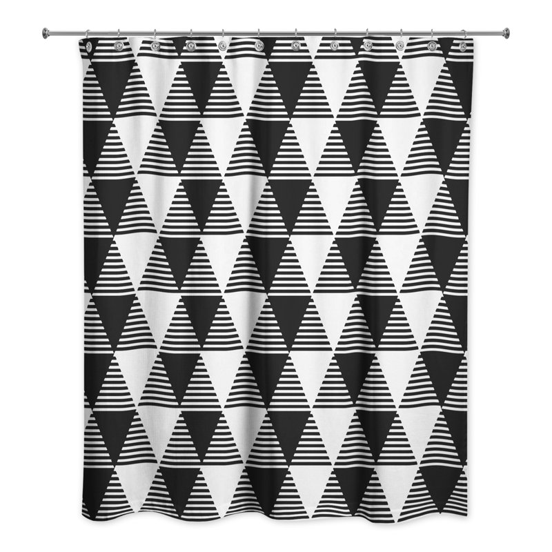 Rideau de douche Sage Triangles, Noir