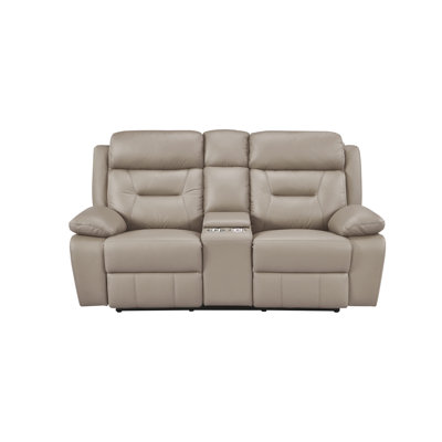 Causeuse inclinable électrique avec console et porte-gobelets, café au lait