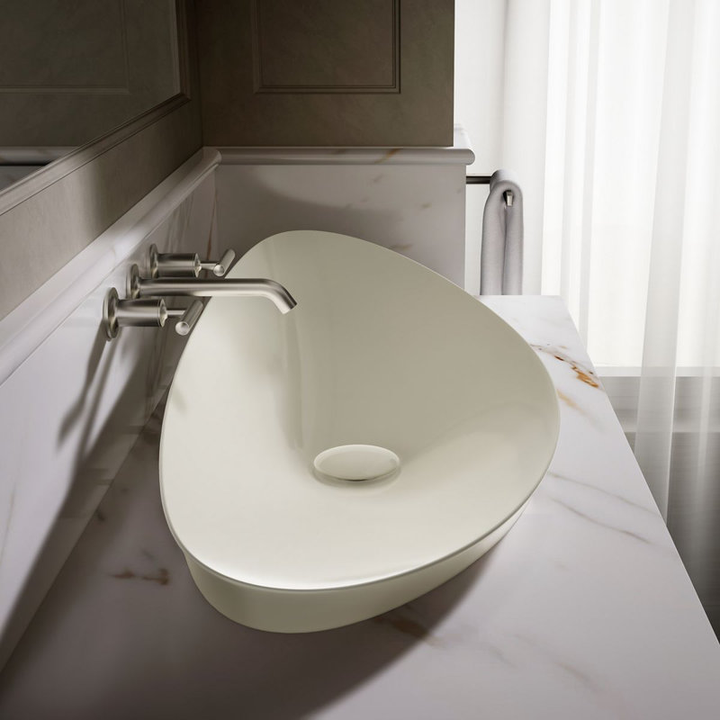 Veil® Trough Fireclay Specialty Vessel Bathroom Sink, Biscuit