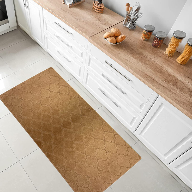 Tapis de cuisine, Beige, Rectangle 2 pi 8 po x 5 pi 4 po